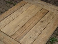 Plancher en dosses de poutres sapin ancien